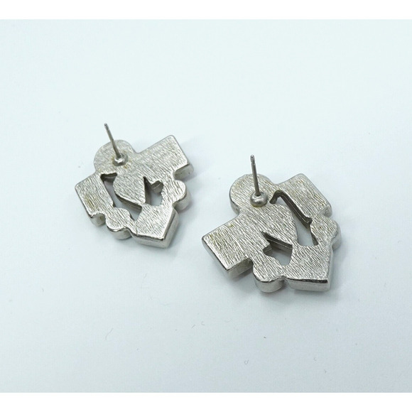 Vintage Rhinestone Earrings Multi Shaped Silver Tone - Picture 5 of 9